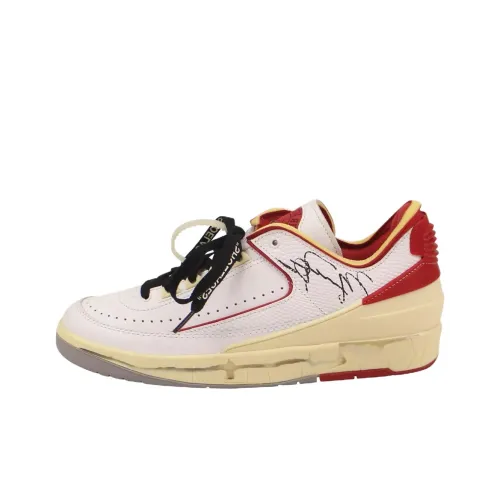 Джордан x Off Белый Air Jordan 2 Low Топ Скейтборд Кроссовки Мужские Белые