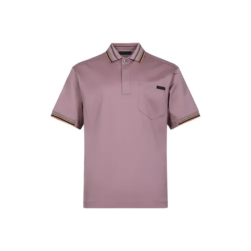 PRADA Light Purple Men's Polo Shirt PRADA Светло-фиолетовая мужская поло рубашка