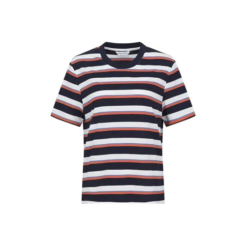 URBAN REVIVO Чёрно-синие Полосы Женские Футболки