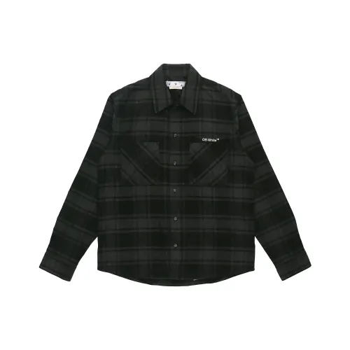 Off Белый SS21 Рубашка Мужская Серый