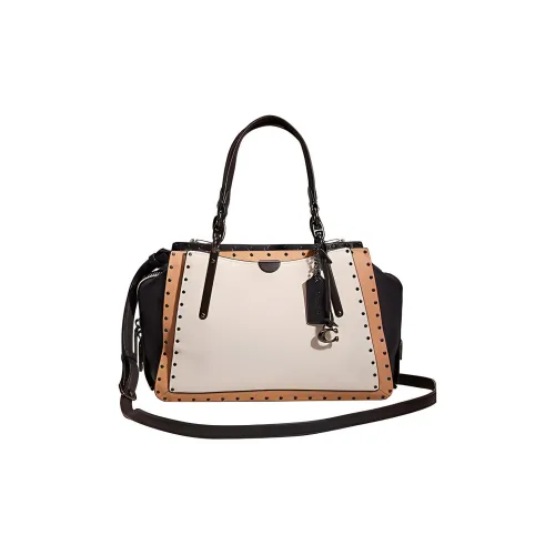 COACH DREAMER Гладкая кожа Сумка Сумка через плечо Сумка через плечо Большая Женская Белая и Черная