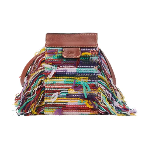 Chloe Chloé сумки Переработанный кашемир Вязаная панель Кожа буйвола Сумка через плечо Чехол для телефона Женская