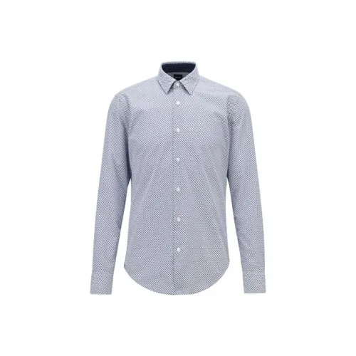 Hugo Boss Темно-синие мужские рубашки