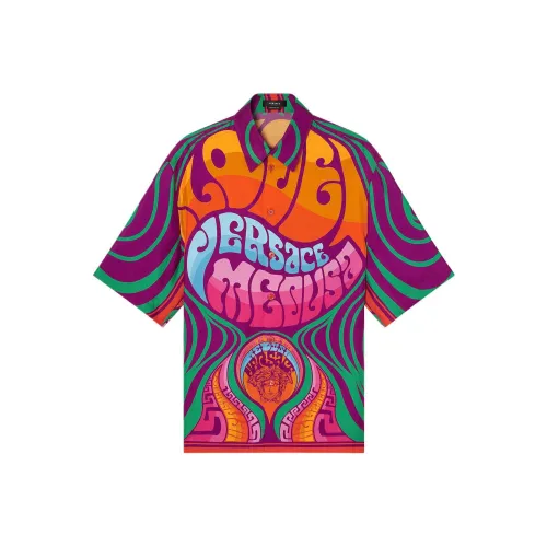 VERSACE Мужские рубашки оранжевого цвета