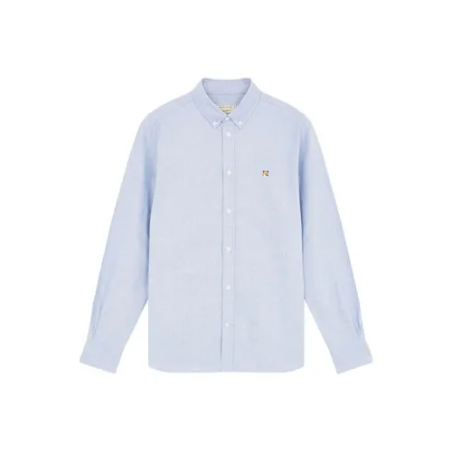 Maison Kitsune Мужские Синие Рубашки