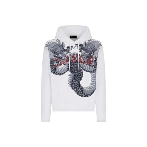 DSQUARED 2 Регулярный крой Худи Худи Мужской Белый