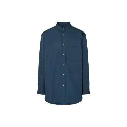 UNIQLO Jil Sander Collaboration Синие Мужские Рубашки