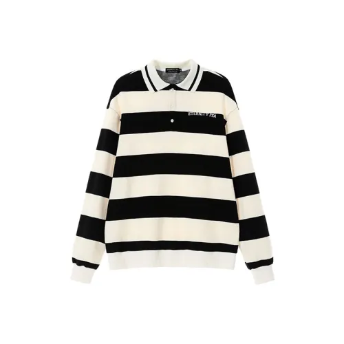 ETERNITY ITA Черно-белые полосы Унисекс Поло