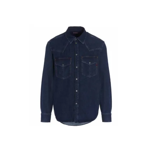 DIESEL Blue Men's Shirts DIESEL Синий Мужские Рубашки