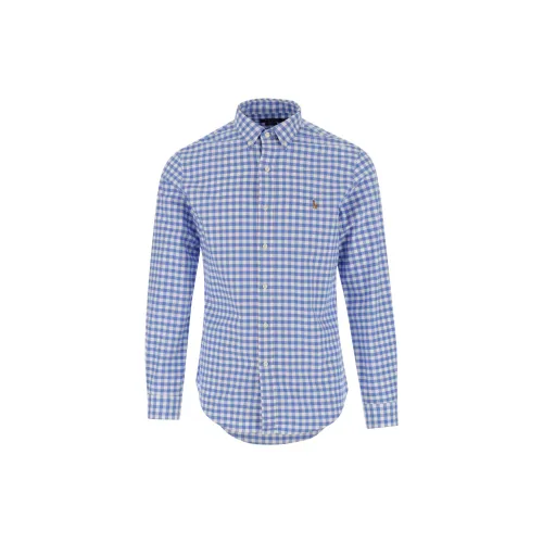 Polo Ralph Lauren Синие Белые Мужские Рубашки