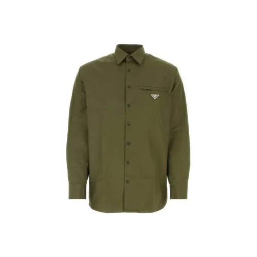 PRADA Зеленые Мужские Рубашки