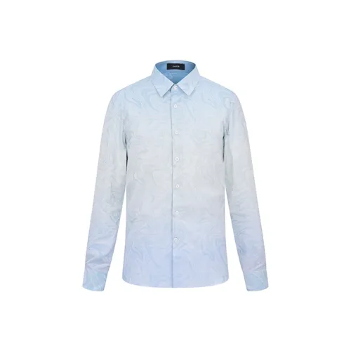 RARE Длинный рукав рубашка мужская многоцветная