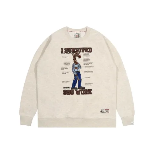 GRAF Толстовка Мужская Овсяный Серый Часть Time SURVIVAL Олень Круглый Воротник Свитшот