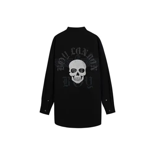 Boy London FW21 Буква Skeleton Shirt Осенний Весенний And Зимний Унисекс Черный