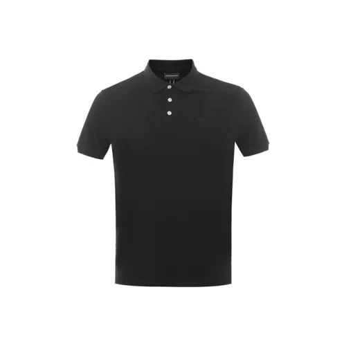 EMPORIO ARMANI Мужская поло рубашка черного цвета