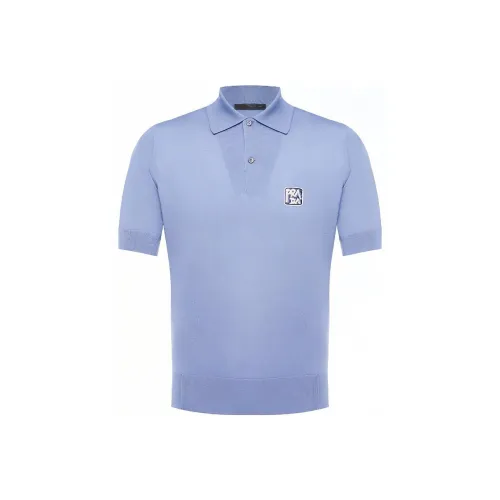 PRADA Мужская поло синего цвета