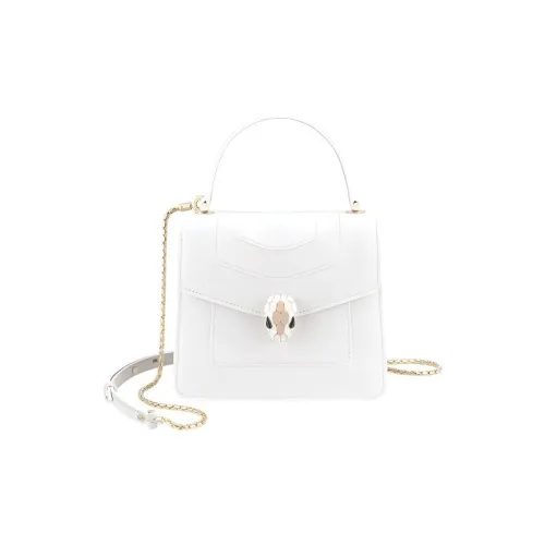 BVLGARI Serpenti Series Телячья кожа Сумка через плечо Сумка Женская Белая