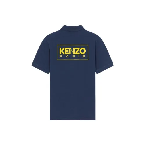 KENZO Letter Logo Темно-синий Синий Мужская Поло