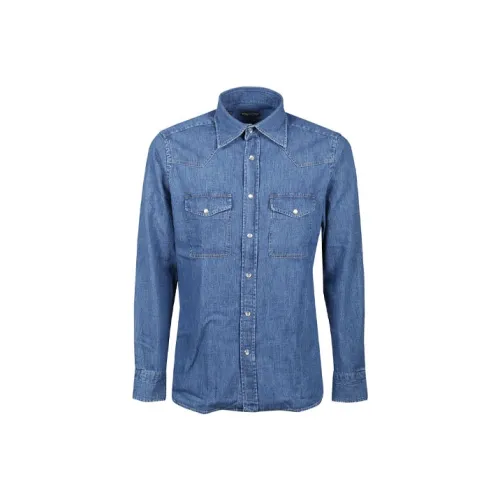 TOM FORD Blue Men's Shirts TOM FORD Синий Мужские Рубашки