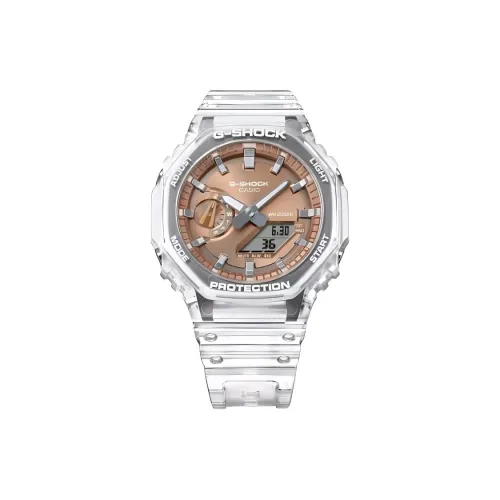 CASIO 2100 Collection Кварцевый механизм Смола Ремень Часы Мужские Кофе Циферблат часов