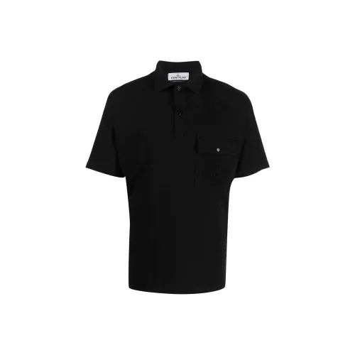 STONE ISLAND Мужская черная поло