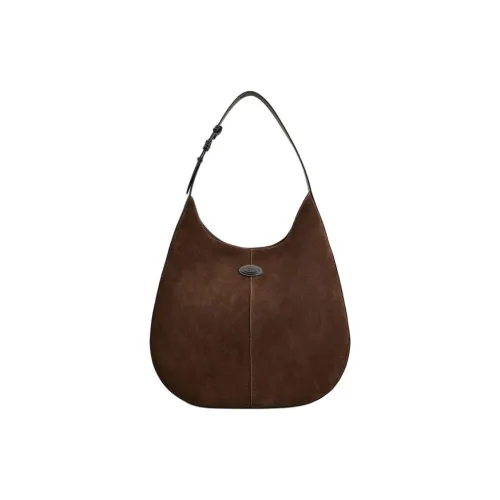 TOD'S DI Замша Теленок Одно Плечо Сумка Средний Женский Коричневый