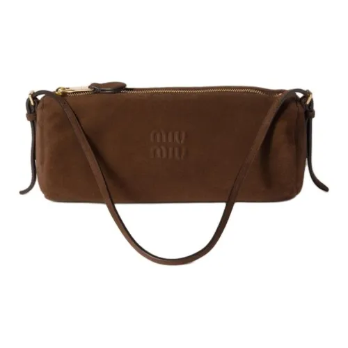MIU MIU Lambskin Handheld Shoulder Bag Women's Cocoa Brown