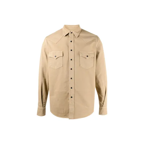 SAINT LAURENT Коричневый Мужские Рубашки