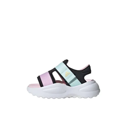 Adidas Mehana Slip-resistant Abrasion-resistant Low Top Children's Sandals Black Purple Green Children's