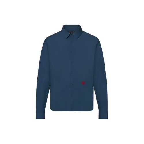 LOUIS VUITTON Новые ежеквартальные продукты LV Темно-синий Мужские рубашки