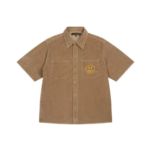 Drew House Smiley Collection Вельвет SS Рубашка Drew Рубашка Унисекс Кофейно-коричневый