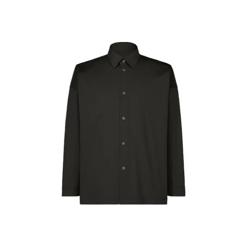 Homme Plissé Issey Miyake Джерси Рубашка Мужская Черная