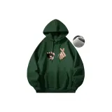 Зеленый, с капюшоном (утолщенный и с флисовой подкладкой)