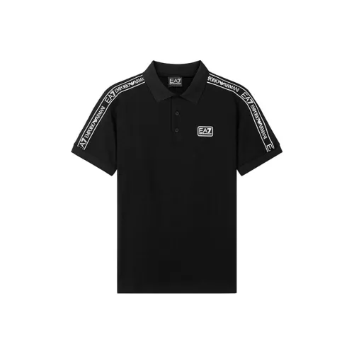 EMPORIO ARMANI EA7 Черная мужская поло рубашка