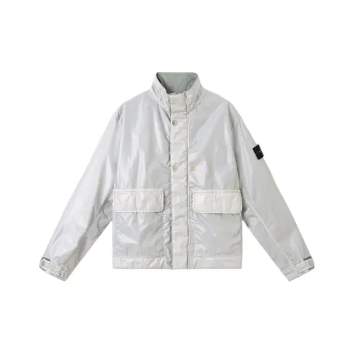 STONE ISLAND Хлопковый пуховик Мужской Pearl Gray