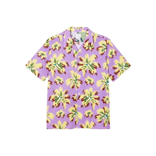 Paul Smith Открыто Ended Ожерелье-чокер Короткий Рукав Рубашка Мужская Фиолетовая