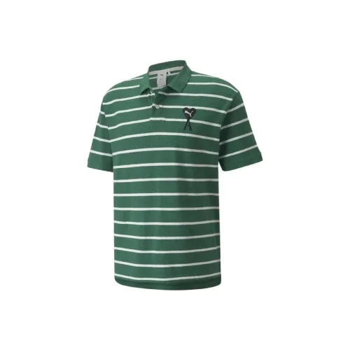 PUMA X Ami Co Branded Series Polo Мужской Изумрудно-Зеленый