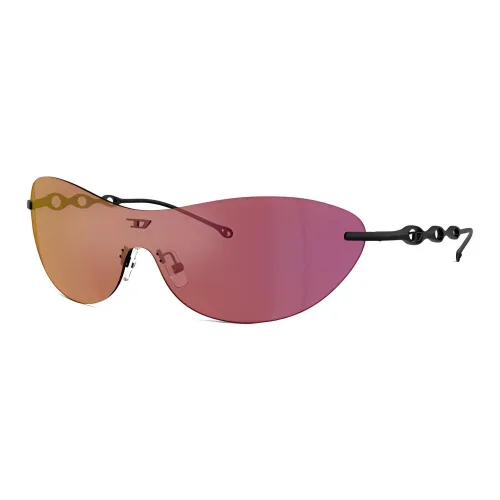 DIESEL Пластик Металлическое волокно OVAL SUNGLASSES Мужской Черный