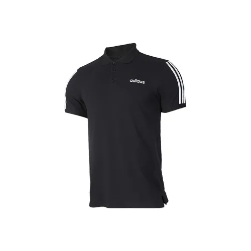 Adidas 3 Stripes Поло Мужское Черное