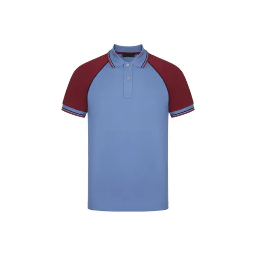 PRADA Мужская поло синего цвета