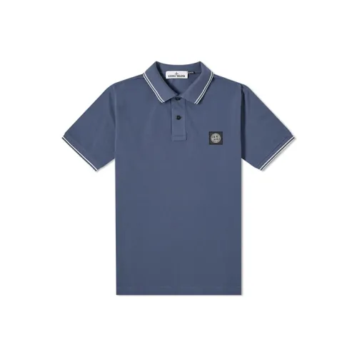 STONE ISLAND Мужская поло синего цвета