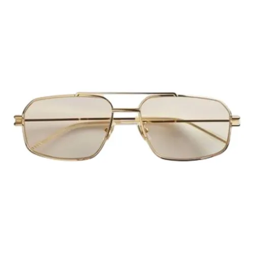 Bottega Veneta Металл Прямоугольные Солнцезащитные очки Унисекс Золото