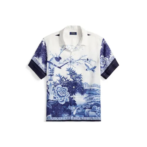 Polo Ralph Lauren Рубашка Мужская Синяя Белая