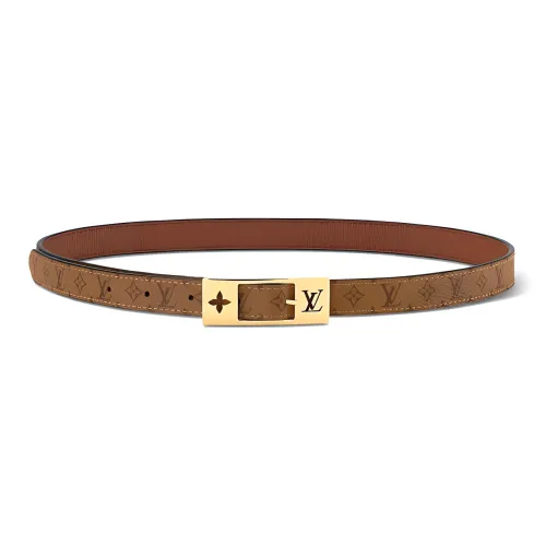 LOUIS VUITTON Кожа Холщовая кожа Ремни Унисекс Коричневый Ширина 1,8 см