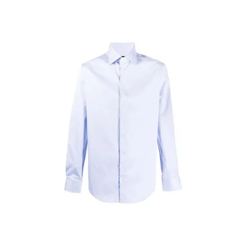 GIORGIO ARMANI Blue Men's Shirts GIORGIO ARMANI Синие Мужские Рубашки