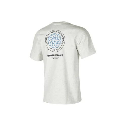 Skechers T-Shirt Мужской Кремовый Чернила Белый