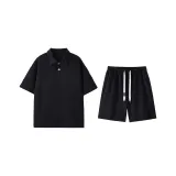 Комплект (черная футболка+черные шорты)