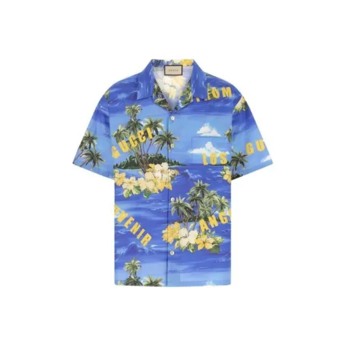 GUCCI Love Parade Рубашка Мужская Синяя