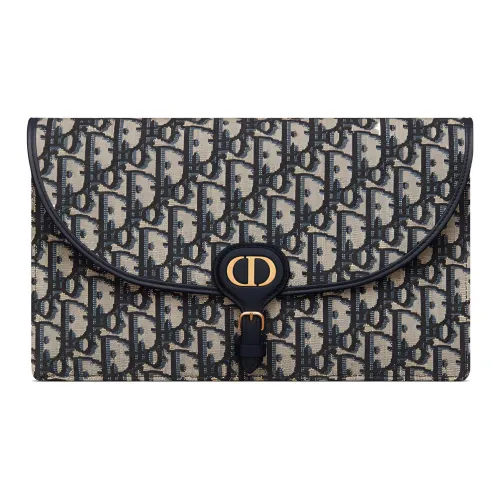 DIOR Bobby Жаккардовая ткань Клатч Женские Синий