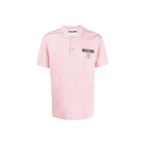 MOSCHINO Мужская рубашка поло розового цвета